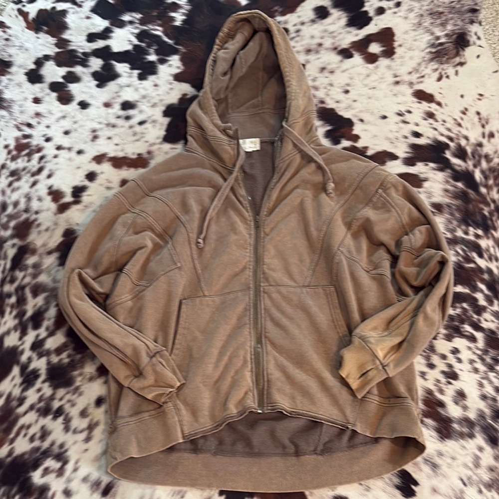Oli & Hali Brown Zip-Up Hoodie Oversized
